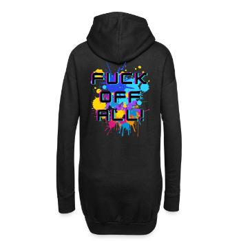 Ausdrucksstarker Text mit einer Explosion von Farben - Hoodie-Kleid - Schwarz - Hinten