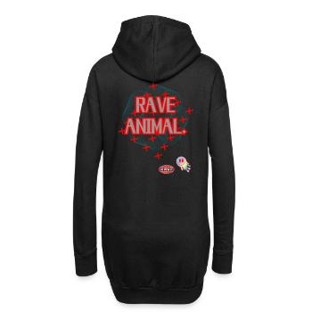 RAVE ANIMAL – Techno Streetwear Design - Sweat-shirt à capuche long Femme - noir - Dos