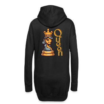 Schachkönigin - Hoodie-Kleid - Schwarz - Hinten