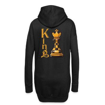 Schachkönig Eleganz - Hoodie-Kleid - Schwarz - Hinten