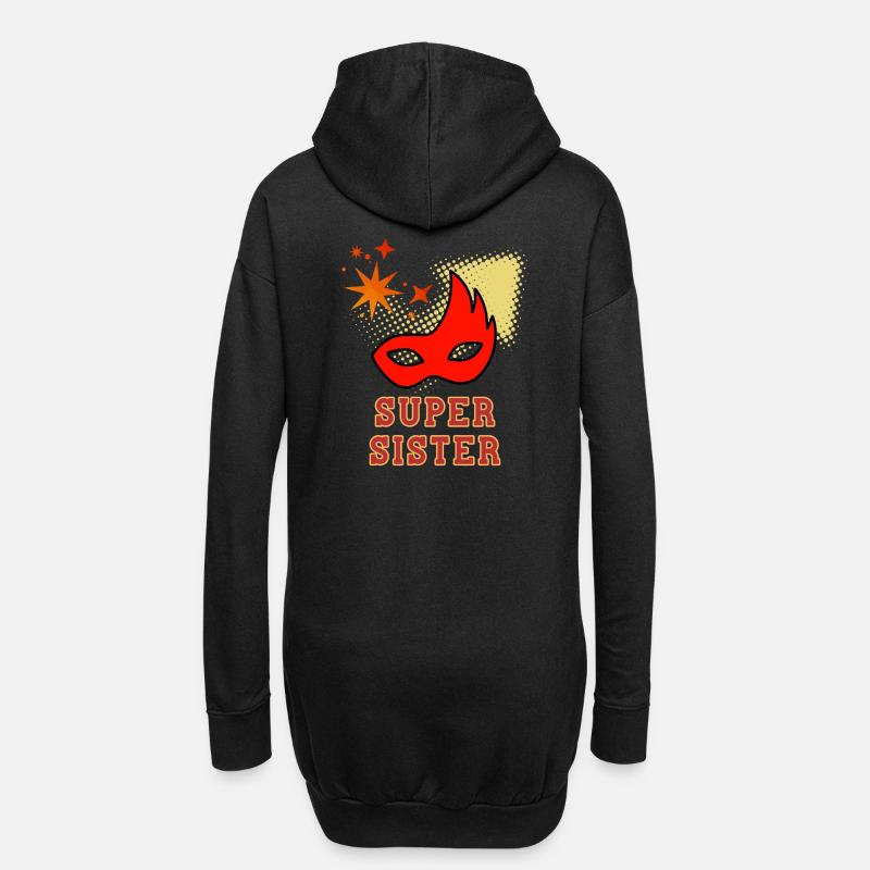 Super-Schwester - Hoodie-Kleid - Schwarz