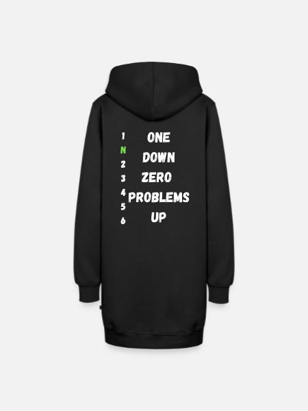 Einer runter, null Probleme rauf - Hoodie-Kleid - Schwarz