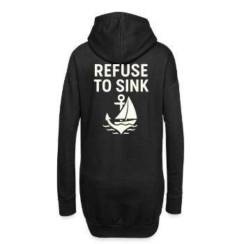 Refuse to Sink – Maritime Typo Meer Segeln Boot - Hoodie-Kleid - Schwarz - Hinten