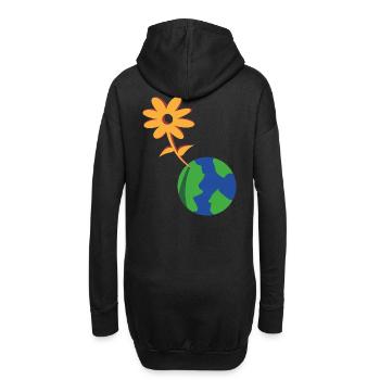 Flower on Earth EcoSymbiosis - Hoodie-Kleid - Schwarz - Hinten