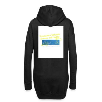 Zwischen Traum und Realität - Hoodie-Kleid - Schwarz - Hinten