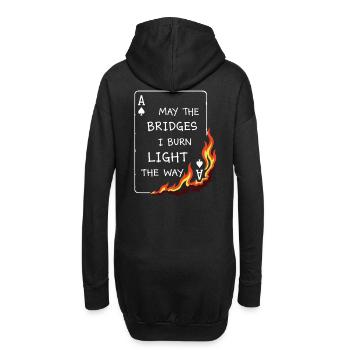 Que les ponts je brûle – Carte de poker brûlante - Sweat-shirt à capuche long Femme - noir - Dos