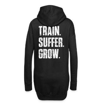 Train Suffer Grow Grunge Motto - White - Hoodie Dress - black - Back