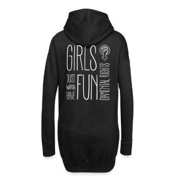 Girls just wanna have fundamental rights - Hoodie-Kleid - Schwarz - Hinten