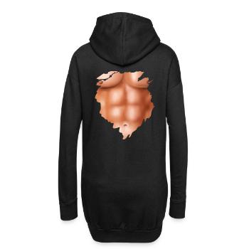 Aufriss (Six-Pack-Edition) - Hoodie-Kleid - Schwarz - Hinten