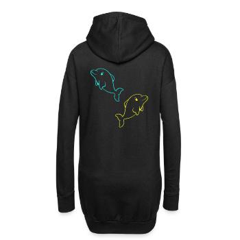 Delfin Fisch Fische Kind Kinder Baby Kleinkind - Hoodie-Kleid - Schwarz - Hinten