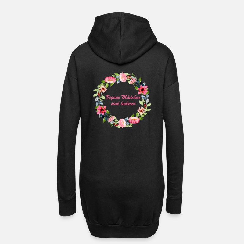veganemaedchen2 - Hoodie-Kleid - Schwarz