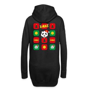 Panda mit Weihnachts-Apps, lustiger Hingucker. - Hoodie-Kleid - Schwarz - Hinten