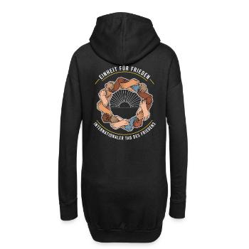 L’unité pour la paix - Sweat-shirt à capuche long Femme - noir - Dos