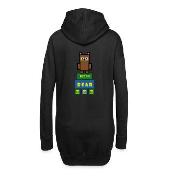 Braunbär im Retrostyle - Hoodie-Kleid - Schwarz - Hinten