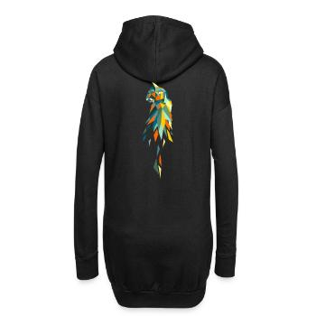 chat polygone rétro coloré - Sweat-shirt à capuche long Femme - noir - Dos