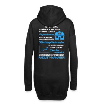 Facility Manager Facility Management Haustechniker - Hoodie-Kleid - Schwarz - Hinten