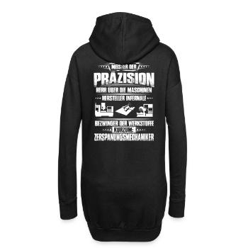Zerspanungsmechaniker/Dreher/Fräser/Geschenk - Hoodie-Kleid - Schwarz - Hinten