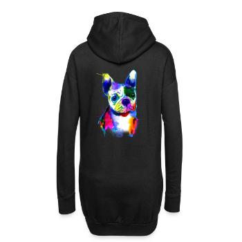 Bouledogue Français I Le chien coloré - Sweat-shirt à capuche long Femme - noir - Dos