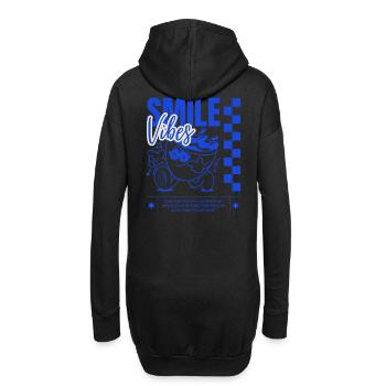 Lebendige Smile Vibes Illustration - Hoodie-Kleid - Schwarz - Hinten