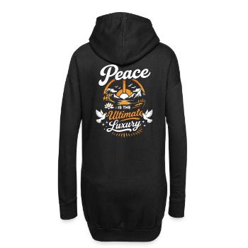 La paix est le luxe ultime – Déclaration forte - Sweat-shirt à capuche long Femme - noir - Dos