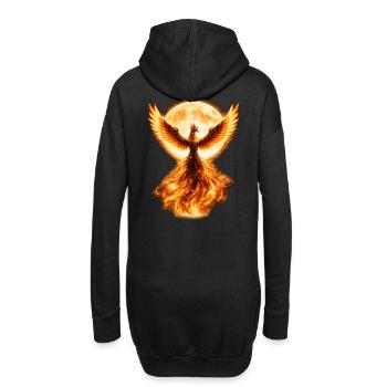 Phönix brennt im Mondlicht - Hoodie-Kleid - Schwarz - Hinten