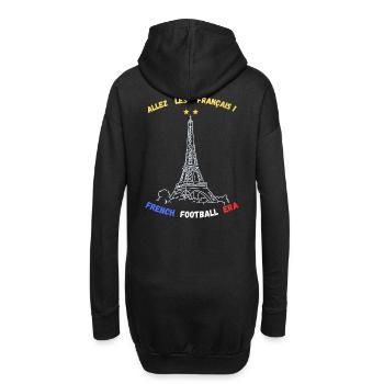 Allez les Français – French Football Era Style Vin - Sweat-shirt à capuche long Femme - noir - Dos