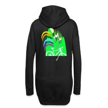 Piste cyclable montagnes arc-en-ciel - Sweat-shirt à capuche long Femme - noir - Dos