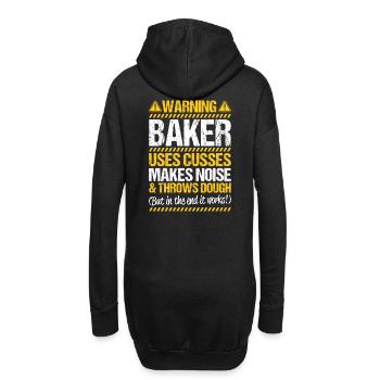 Bäcker Backen Bäckerin Bäckerei Baker Baking - Hoodie-Kleid - Schwarz - Hinten
