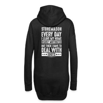 Steinmetz Steinbildhauer Tailleur de pierre Maçon - Sweat-shirt à capuche long Femme - noir - Dos