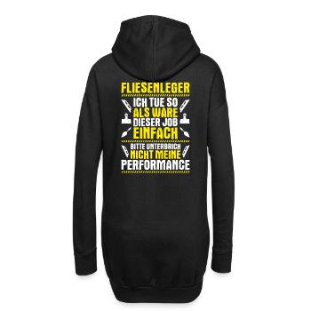 Fliesenleger Plattenleger Mosaikleger Floor Tiler - Hoodie-Kleid - Schwarz - Hinten