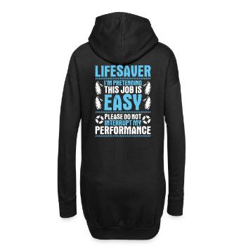 Sauveteur sauvetage aquatique sauveteur - Sweat-shirt à capuche long Femme - noir - Dos