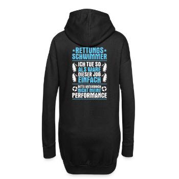 Rettungsschwimmer Wasserrettung Lifesaver - Hoodie-Kleid - Schwarz - Hinten