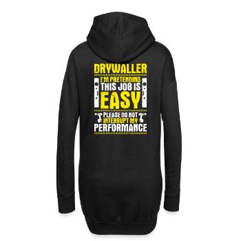 Installateur de cloisons sèches Drywaller - Sweat-shirt à capuche long Femme - noir - Dos