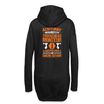 Trockenbaumonteur Trockenbau Drywaller - Hoodie-Kleid - Schwarz - Hinten