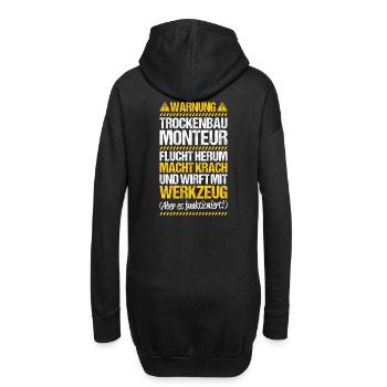 Trockenbaumonteur Trockenbau Drywaller - Hoodie-Kleid - Schwarz - Hinten