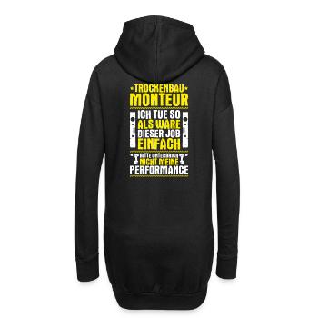 Trockenbaumonteur Trockenbau Drywaller - Hoodie-Kleid - Schwarz - Hinten