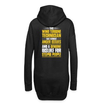 Servicetechniker Windenergieanlagen Windenergie - Hoodie-Kleid - Schwarz - Hinten