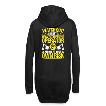 Baggerfahrer Baggerführer Heavy Equipment Operator - Hoodie-Kleid - Schwarz - Hinten