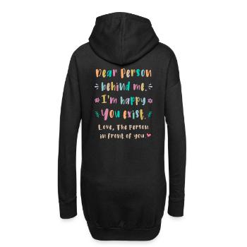 Chère personne derrière moi, je suis content que ce soit toi - Sweat-shirt à capuche long Femme - noir - Dos