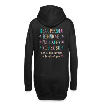 Chère personne derrière moi, je suis content que ce soit toi - Sweat-shirt à capuche long Femme - noir - Dos