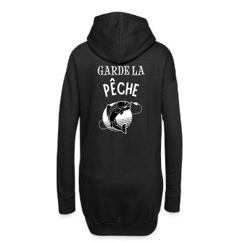 T-shirt garde la pêche cadeau - Sweat-shirt à capuche long Femme - noir - Dos