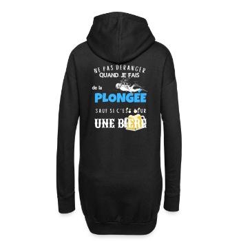 Ne pas déranger plongée sauf pour biere cadeau - Sweat-shirt à capuche long Femme - noir - Dos