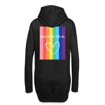 Liebe ist für alle da. - Hoodie-Kleid - Schwarz - Hinten