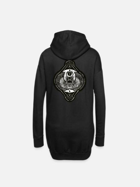 Mond-Skarabäus - Hoodie-Kleid - Schwarz