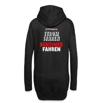 Strom sparen Verbrenner Benziner fahren Tuning Fun - Hoodie-Kleid - Schwarz - Hinten