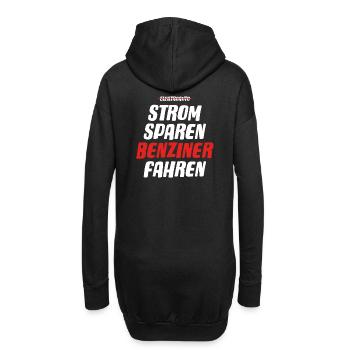Strom sparen Verbrenner Benziner fahren Tuning Fun - Hoodie-Kleid - Schwarz - Hinten