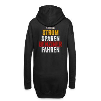 Strom sparen Verbrenner Benziner fahren Tuning Fun - Hoodie-Kleid - Schwarz - Hinten