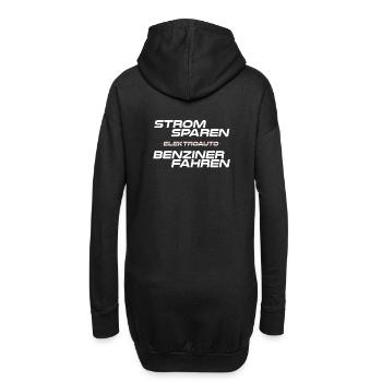 Strom sparen Verbrenner Benziner fahren Tuning Fun - Hoodie-Kleid - Schwarz - Hinten