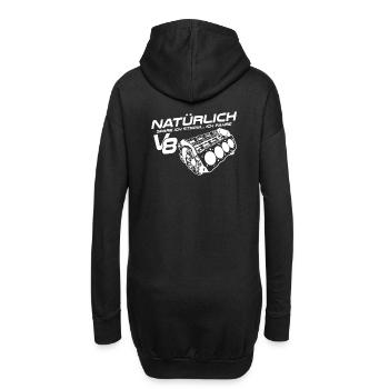 Natürlich spare ich Strom Ich fahre V8 - Hoodie-Kleid - Schwarz - Hinten