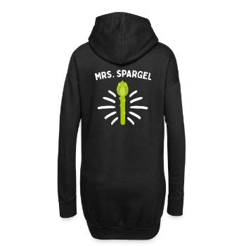 Mrs. Spargel Spargelflüsterin Vegan Gemüse - Hoodie-Kleid - Schwarz - Hinten